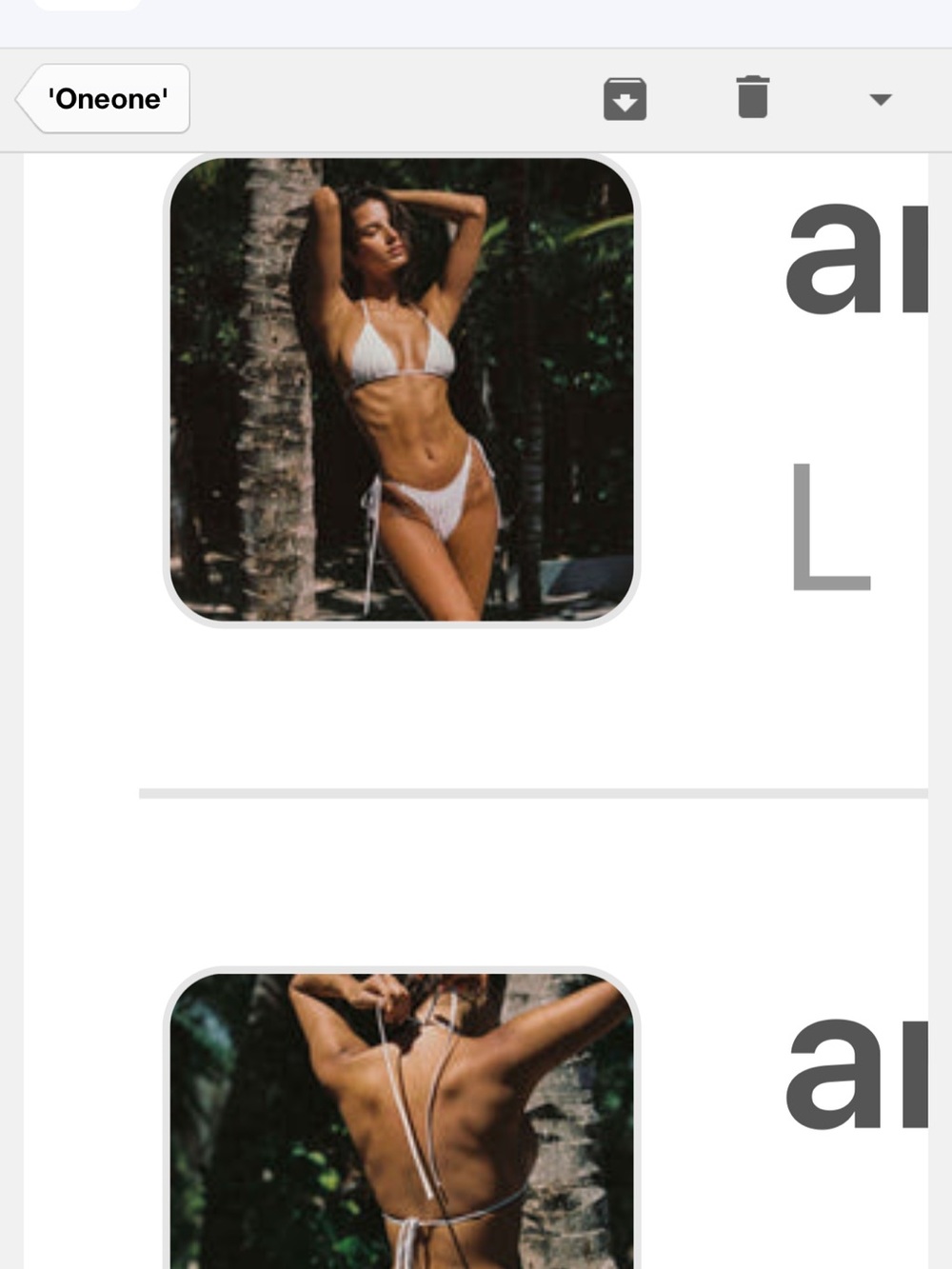 White Textured Triangle Bikini Set - Picture 5 of 5